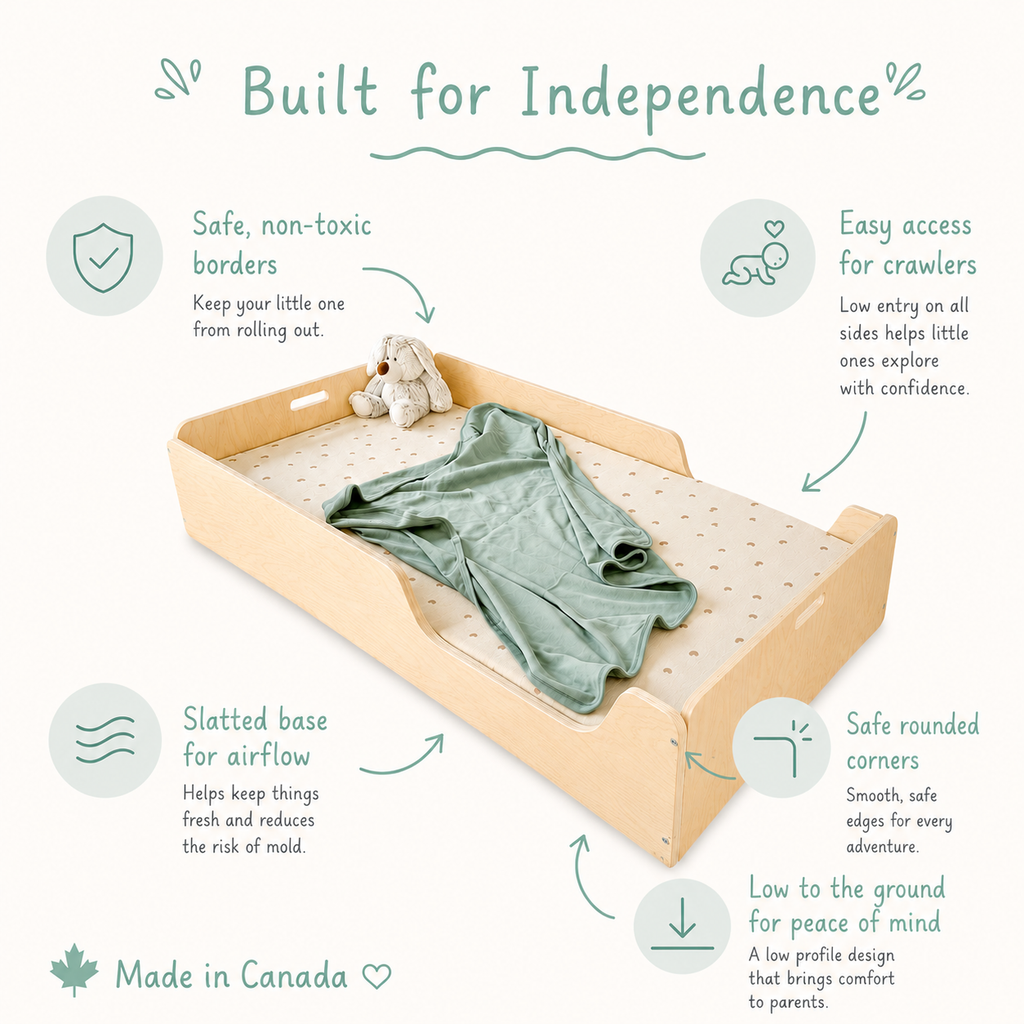 APPLE CRIB - Montessori Floor Bed with Rails